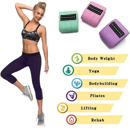 Sports Exercise Resistance Loop Band Set, 3 Counts Elastic Squat Resistance Band, Yoga Stretch Strap, Gym Exercise Equipment for Home Workout