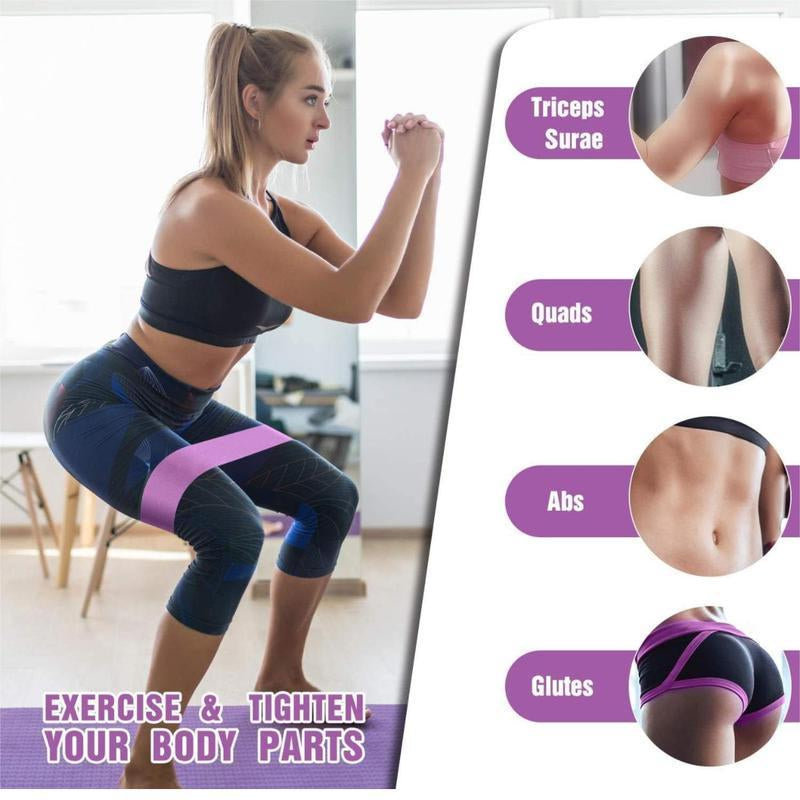 Sports Exercise Resistance Loop Band Set, 3 Counts Elastic Squat Resistance Band, Yoga Stretch Strap, Gym Exercise Equipment for Home Workout