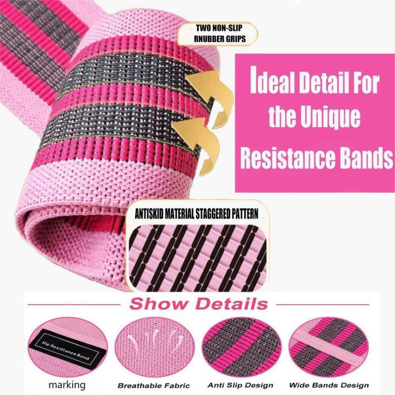 Sports Exercise Resistance Loop Band Set, 3 Counts Elastic Squat Resistance Band, Yoga Stretch Strap, Gym Exercise Equipment for Home Workout